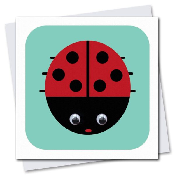 ladybird birthday card with googly eyes