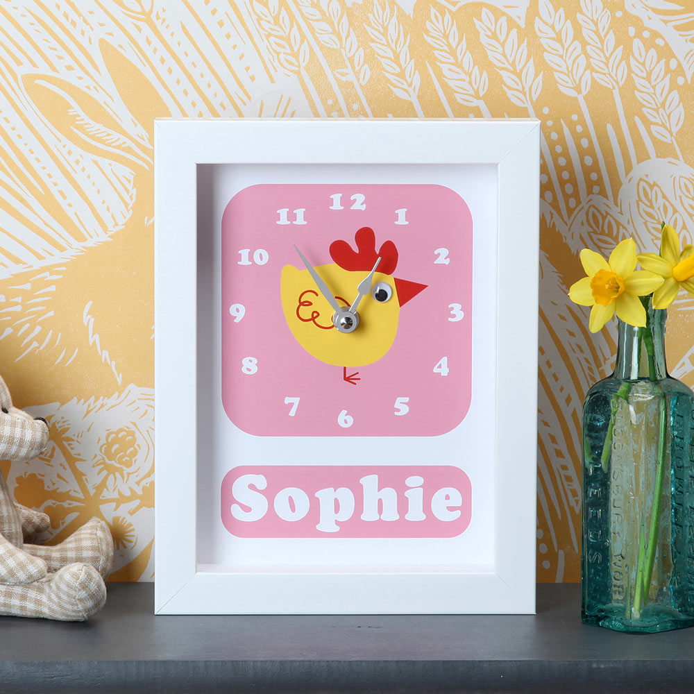 Personalised Children's Chicken Clock