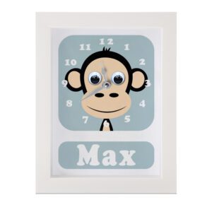 Personalised Children's Monkey Clock