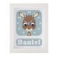 Personalised Children's Clock featuring a Deer with googly eyes