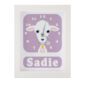 Personalised Children's Clock featuring a Lamb with googly eyes