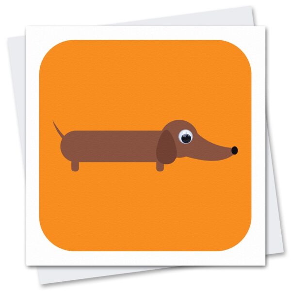 Children's sausage dog birthday card with googly eyes