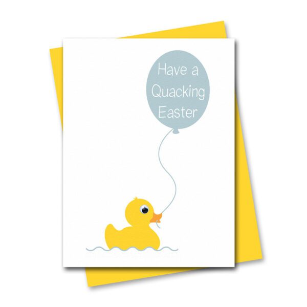 Happy Easter Card featuring Darcy Duck with googly eyes