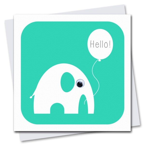 Hello Card with googly eyes