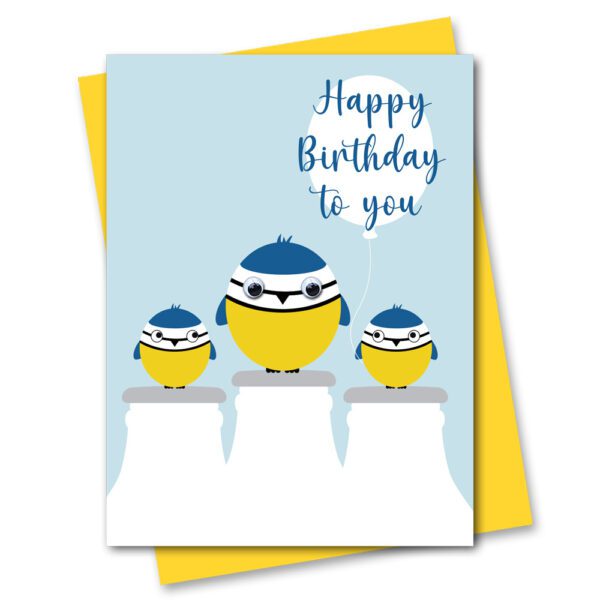 Children's Birthday Card with googly eyes