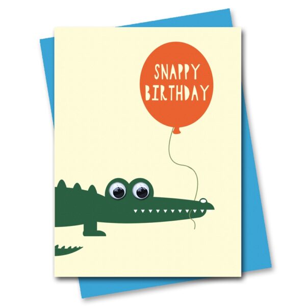 Children's Birthday Card with googly eyes