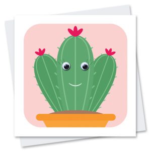 cactus card with googly eyes