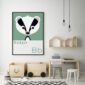 badger art print on the wall of nursery