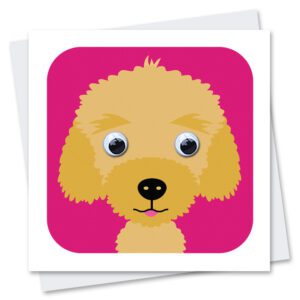 cockapoo birthday card with googly eyes