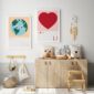 eco poster of earth and love heart poster in little girls room