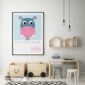 Cute Animal Alphabet nursery print featuring a Hippo