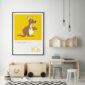 Cute Animal Alphabet nursery print featuring a Kangaroo