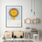 Cute Animal Alphabet nursery print featuring a Lion