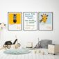 Safari themed nursery prints featuring a giraffe and zebra animal