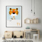 Cute Animal Alphabet nursery print featuring a Tiger