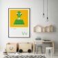 Cute Animal Alphabet nursery print featuring a Snake