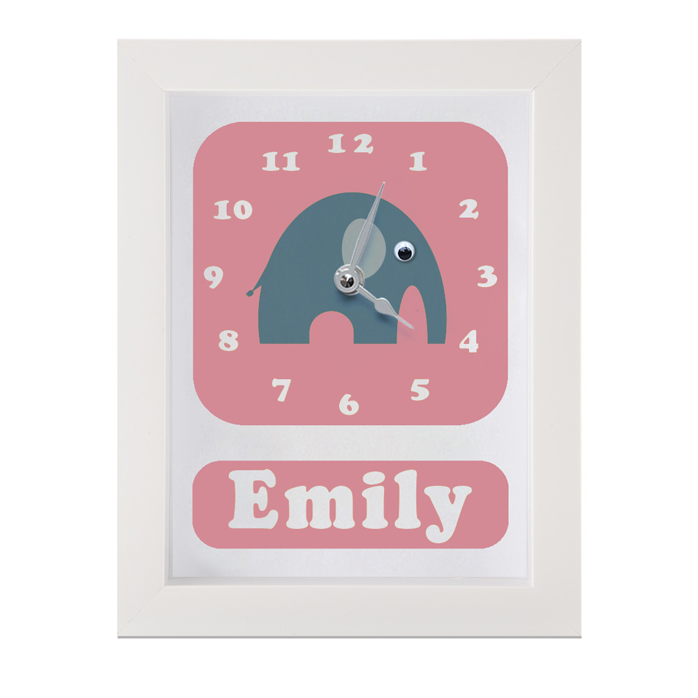 Personalised Children's elephant Clock