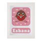 Personalised Children's Clock featuring a Robin with googly eyes