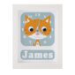 Personalised children's Clock featuring a Ginger Cat with googly eyes