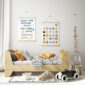 animal alphabet print in wooden hanger in scandi inspired kids bedroom