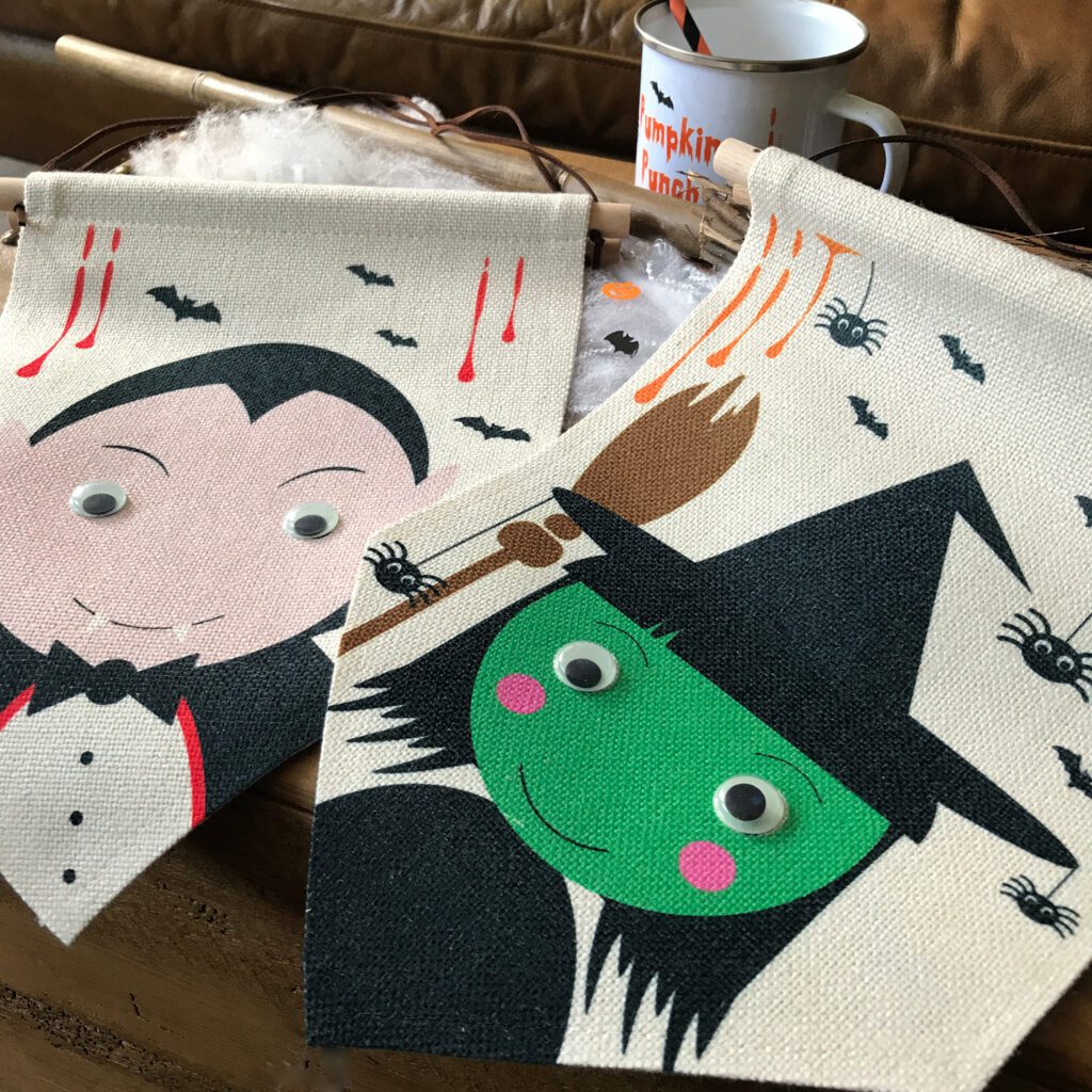 Witch Halloween Flag with glow in the dark Eyes