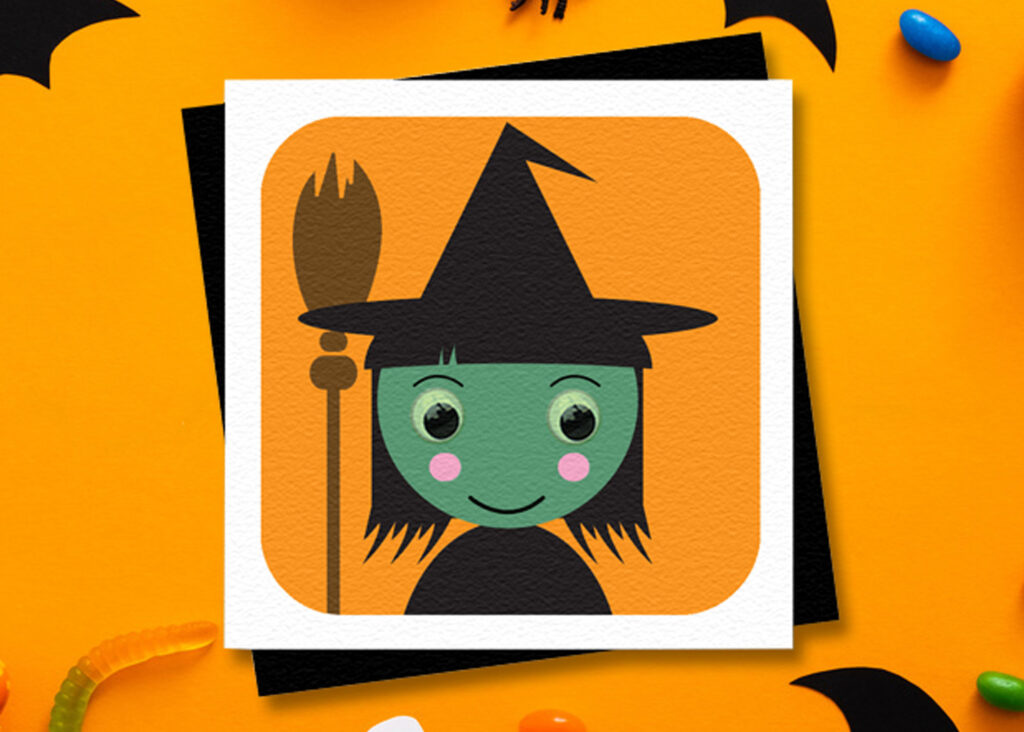 witch halloween birthday card