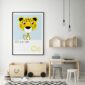 cute children's animal alphabet print featuring a cheetah