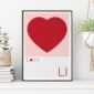 Red heart print for nursery