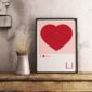 Heart print in black frame