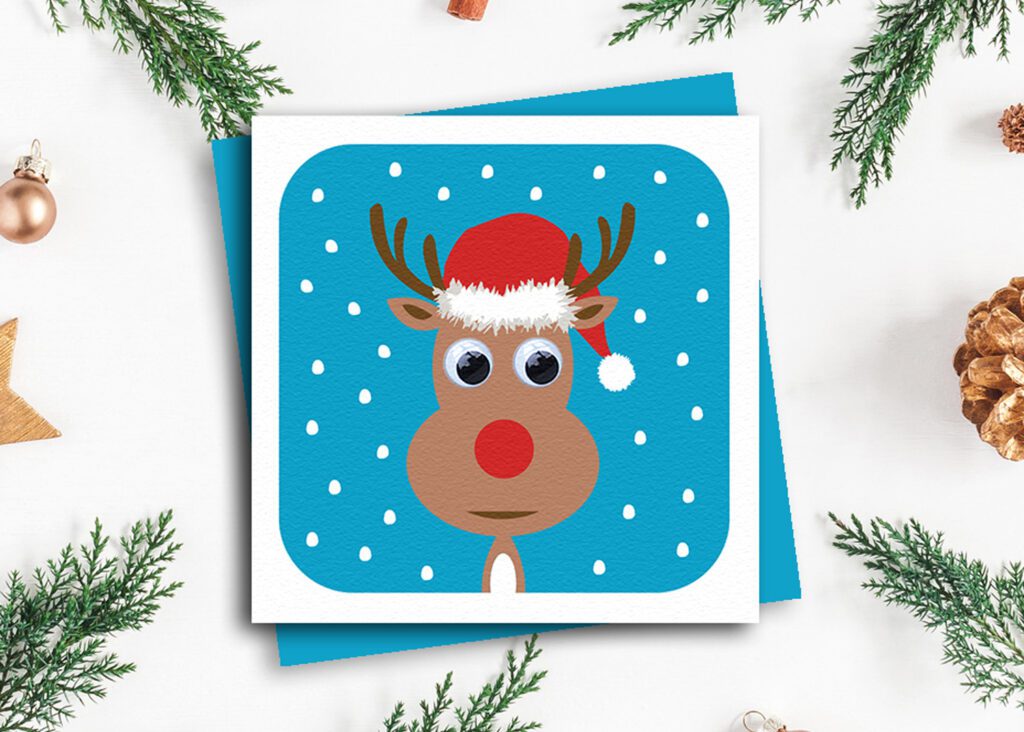 Reindeer Kids Christmas Card