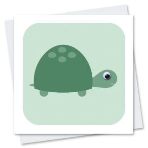Tortoise birthday card with googly eyes