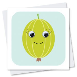 gooseberry birthday card with googly eyes