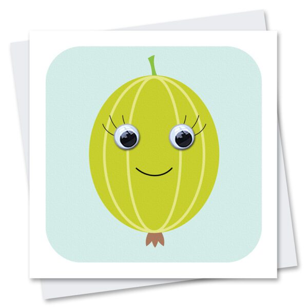 gooseberry birthday card with googly eyes