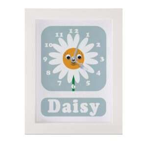 daisy flower childs nursery clock